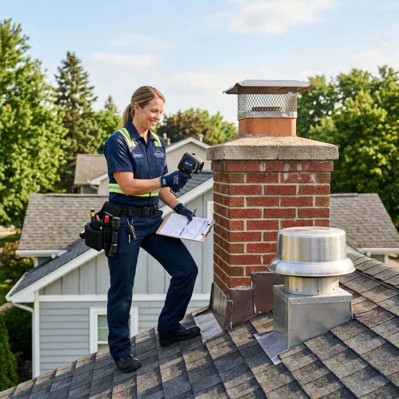 Technician inspecting a Bareena roof cavity and ductwork for a dead bird